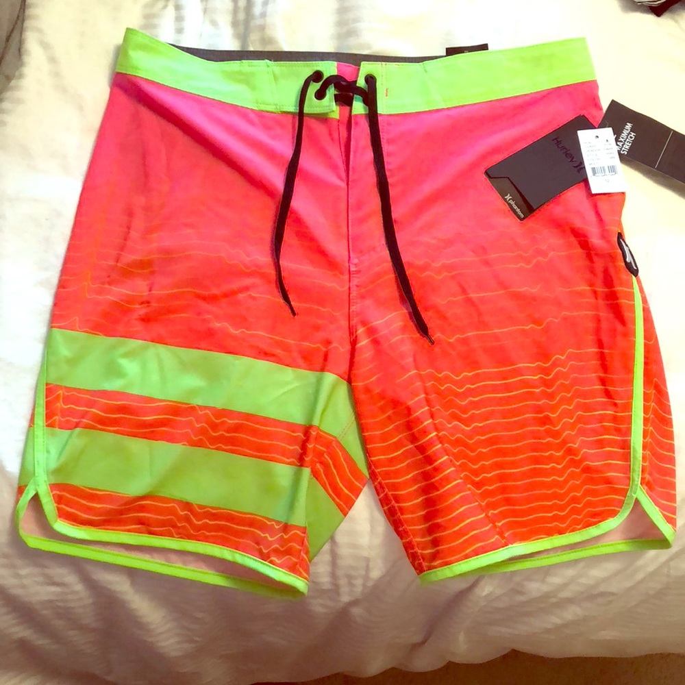 Brand New With Tags Hurley neon board shorts